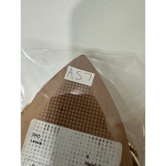 Schutz Lessie Sandals Sz 6B Gold Heels Pointed Toe MSRP $128 Nice! - Picture 10 of 10